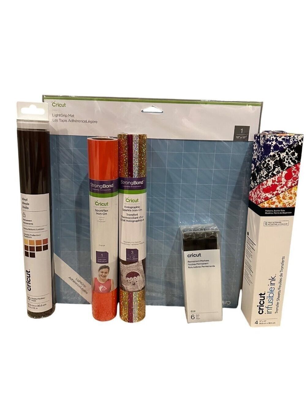 Cricut Vinyl Infusible Ink Sport Flex Iron on Light Grip Mat Markers Lot Gift